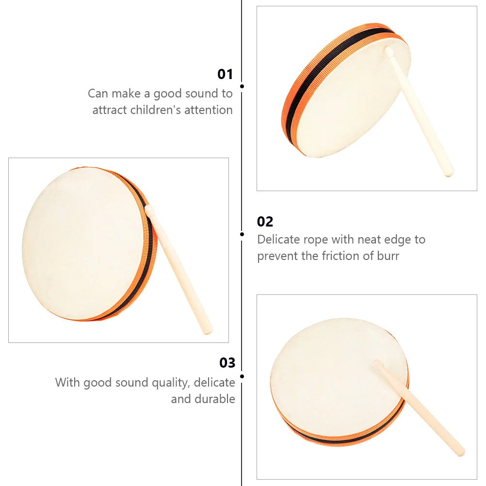

1 Set Kids Mini Drum Children Early Educational Musical Instrument Smooth Surface Rope Hand Baby Toddlers Music Learning
