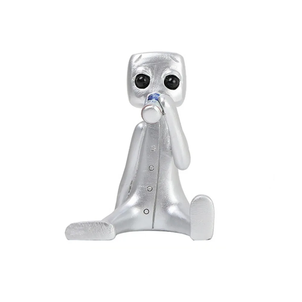Your Anxiety Is a Lying Drinking Robot Statue Home Decor Sculpture Aliens Resin Craft Figurine Sitting Posture Creative
