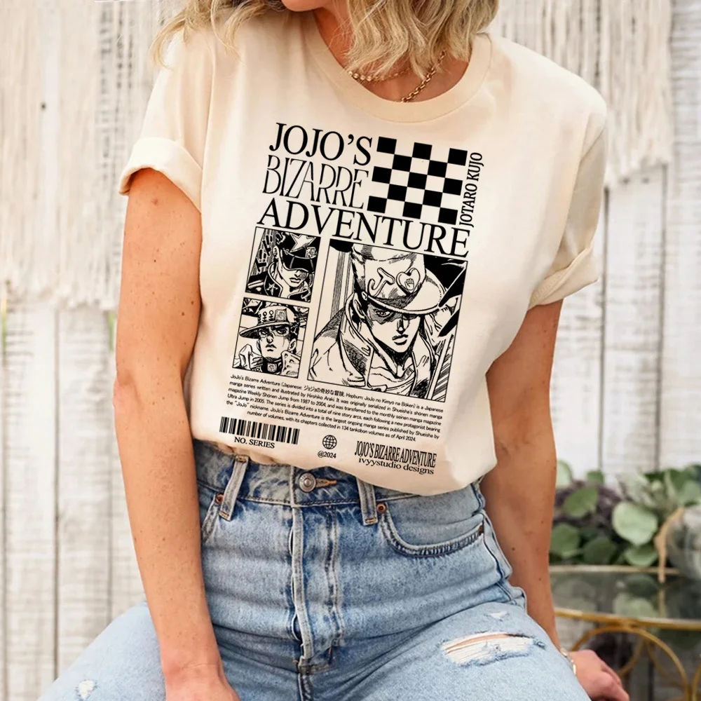 Футболка Jojo Bizarre Adventure Steel Ball Run для подростков, удобные футболки в стиле ретро в стиле гранж, каваи, пастельные цифровые модные футболки 2000-х годов с графикой