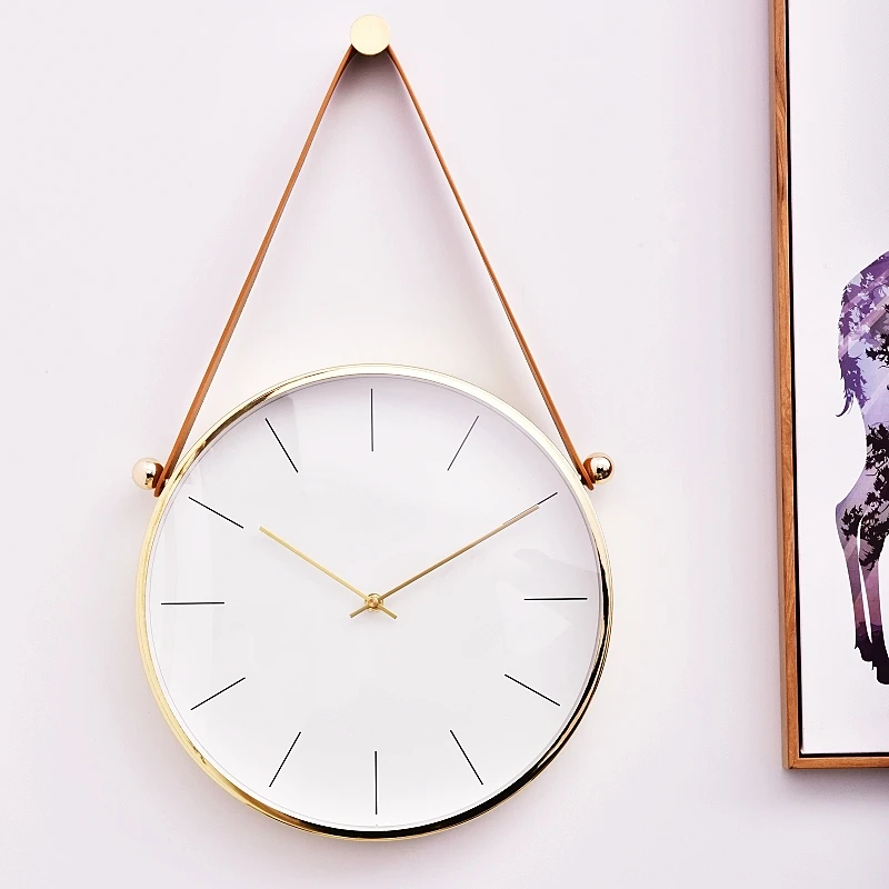 Copper Gold Wall Clock Battery Metal Creative Aesthetic Style Household Clock Modern Designer Decoration Murale Room Furniture