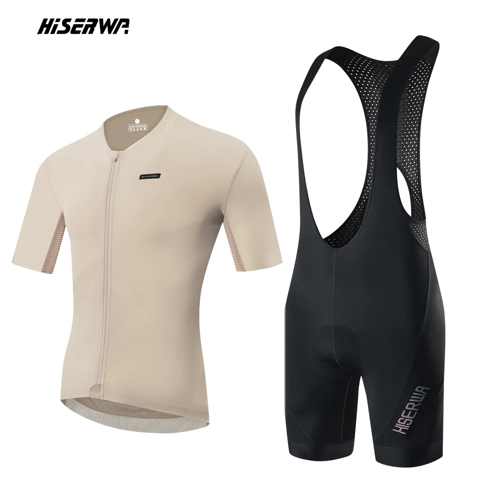 

HISERWA Cycling Jersey Set Classic MTB Bicycle Bib Short Kit Pro Team Road Bike Clothes Kit Maillot Ropa Ciclismo Uniform Suit