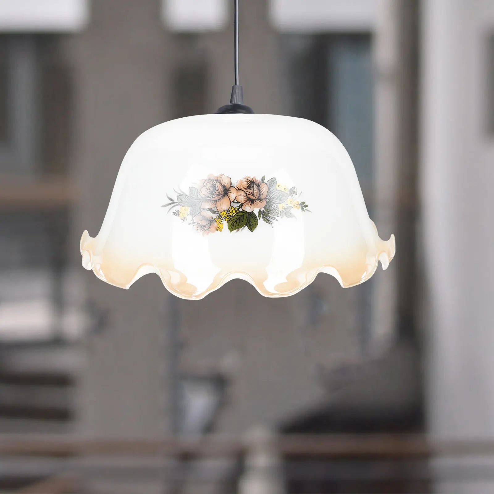 Glass Lamp Shade White Table Lamp Shade Lightweight Compact Easy Install Replacement Lampshade for Bedroom Living Room Study