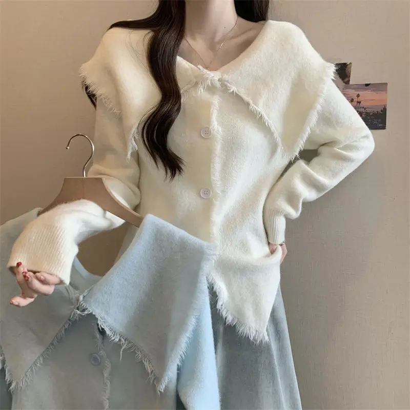 

Свитера Джемперы Кардиганы Женский кардиган Женский с длинным рукавом Акриловый модал Милый узор Свободный клетчатый горный отдых Рустикальный повседневный