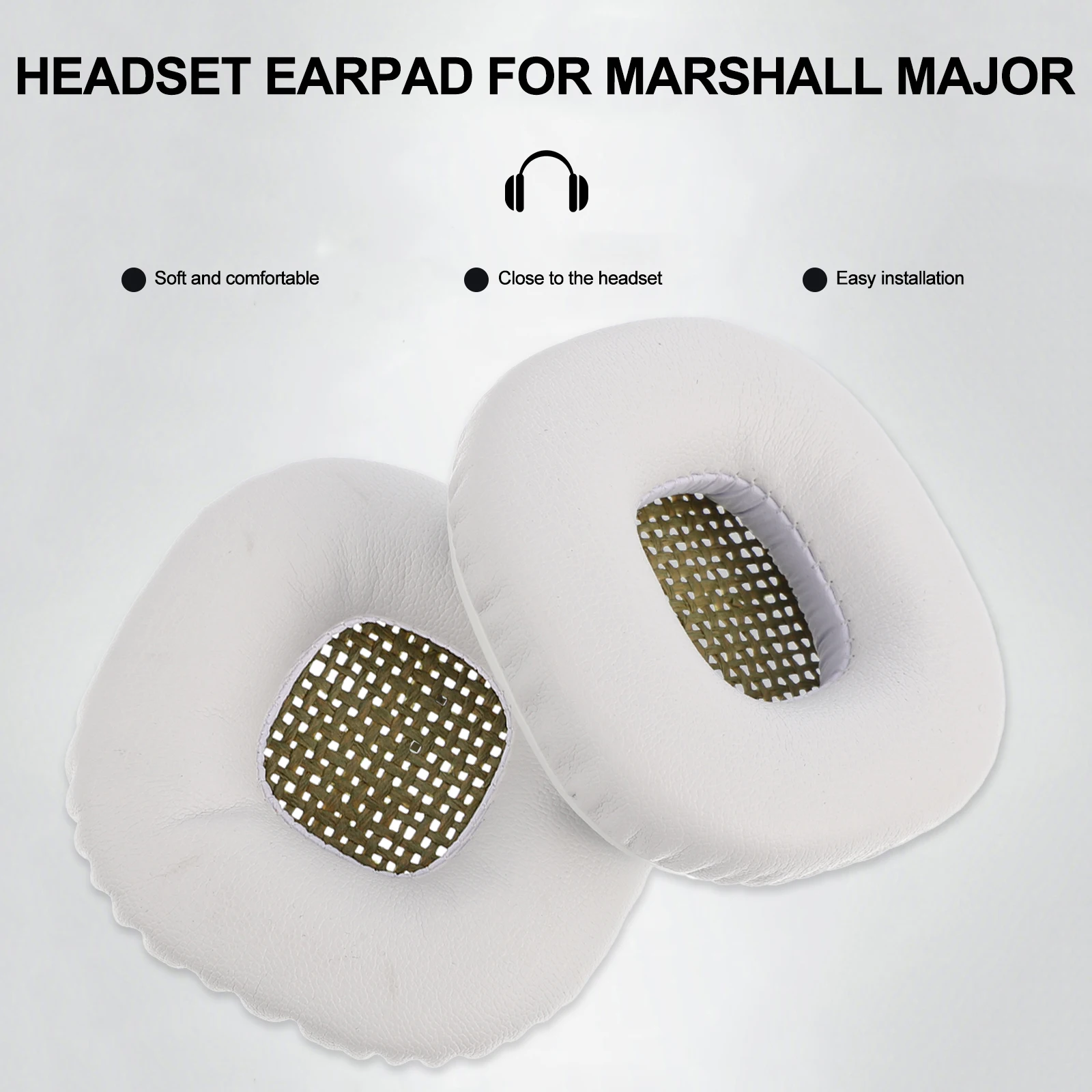 

1Pair Earphone Ear Pad Premium Build Quality Soft Comfort Long-Lasting Durability Replacement for Major Ii Headset