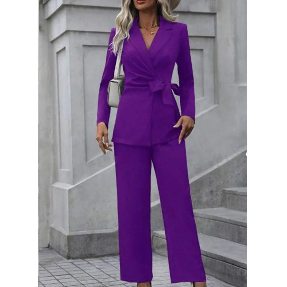 

New Style Women Two Piece Suits Fashion Design Elegant Trouser Suits Women Summer Fashion 2024 Women Summer Clothing Ladies Suit