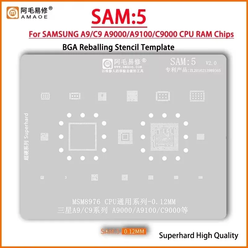 AMAOE SAM1-20 BGA-Schablone zum Reballen für SAMSUNG S7/S7/S6/S8/S9/S10/S20/S21/S22 Ultra Note 10/9/8/6/5 A10 A20 A30 A40 A50 A60 A70 – Detail 6