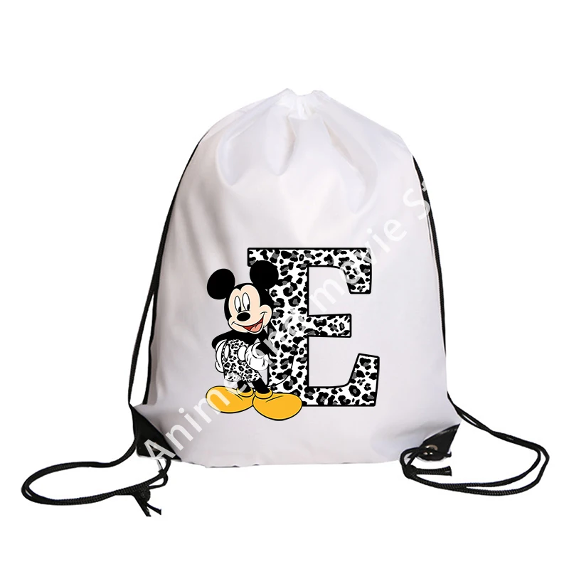 Mickey Mouse Disney Boys Drawstring Bag Sports Waterproof Backpack Bundle Pocket Cartoon Anime Terylene Basketball Bags Gifts