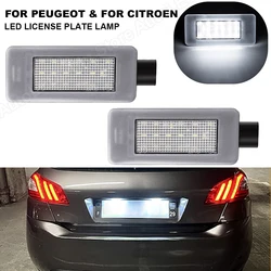 2pcs LED License Plate Lamps For Peugeot 208 2008 308 3008 5008 II 207 CC LED Number Plate Lamp For Citroen DS3 C3 MK3 DS5 C5