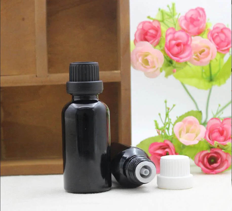 

30ml black glass bottle essential oil liquid serum complex recovery eye gel serum liquid moisture skin care cosmetic packing