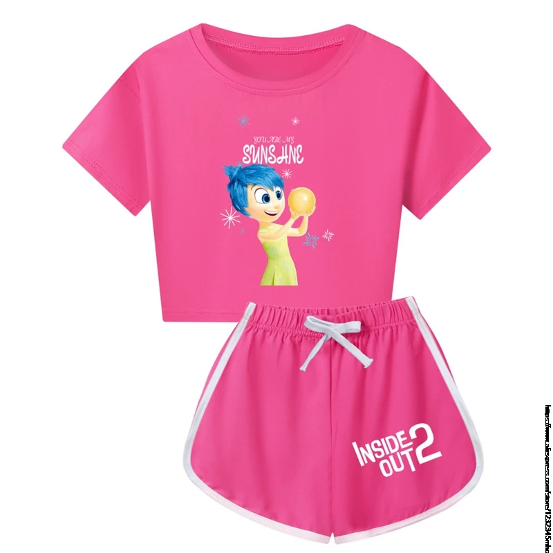 Cartoon Out2-Piece Conjunto de treino para crianças, Conjuntos de roupas de verão para bebês meninas e meninos, camiseta e shorts, roupas, presente, novo interior