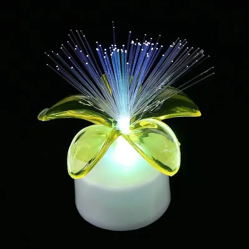 Color Changing Fiber Optic Night Lamp Fiber Optic Light Flower 10pcs Floral LED Night Light for Holiday Atmosphere Lights Decor