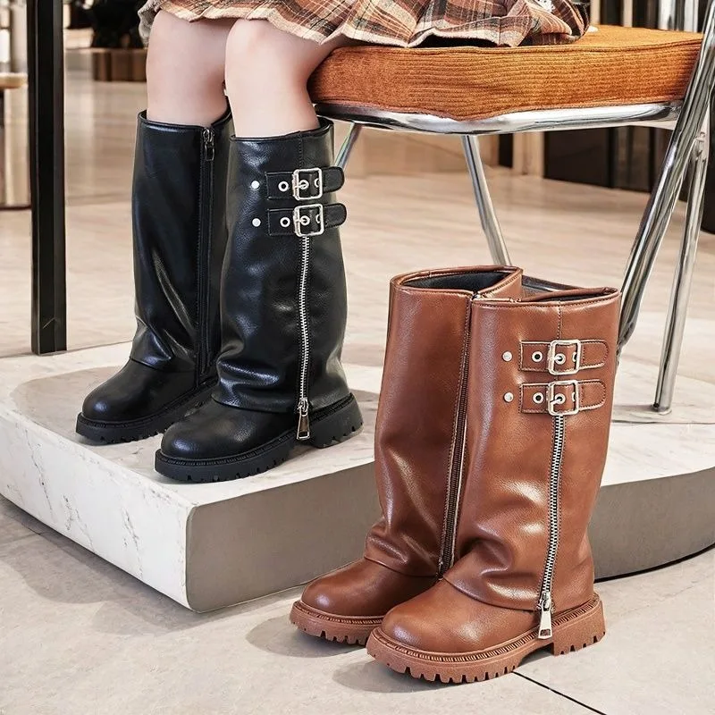 

Зимние сапоги для девочек, осенне-зимние детские модные ботинки, обувь принцессы, Нескользящая ветрозащитная непромокаемая детская обувь на мягкой подошве