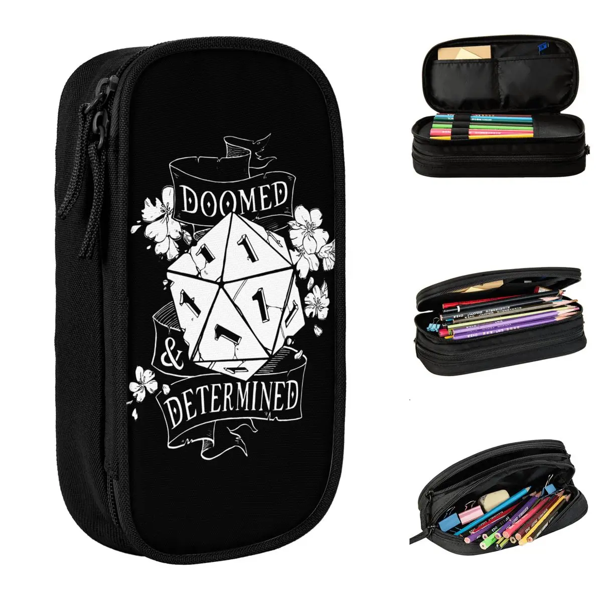 Grande armazenamento Dungeon Dragon Pencil Case, Material escolar do estudante, Studened Pen Box Bags, Presentes