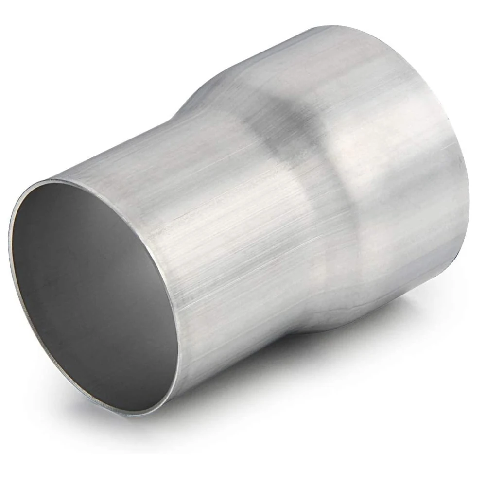 Konektor Adaptor Knalpot 2.5 inci ID ke 3 inci ID, Peredam Pipa Knalpot 4 inci Panjang Keseluruhan, Baja Tahan Karat 304