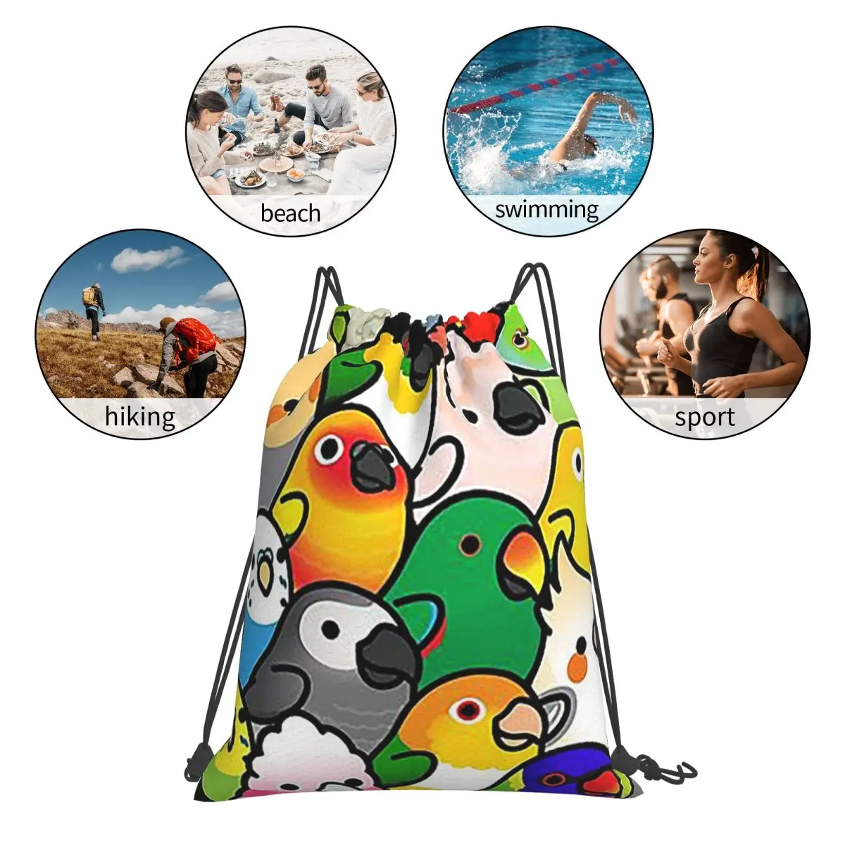 Everybirdy Pattern 2023 Backpacks Casual Portable Drawstring Bags Storage Bag Book Bags For Travel School