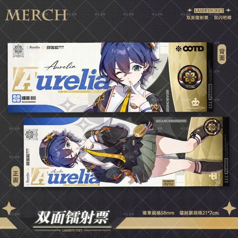 Zenless Zone Zero Belle Wise Anime Laser Ticket Badge Mascot Student Fans Gift Cosplay Halloween view 2