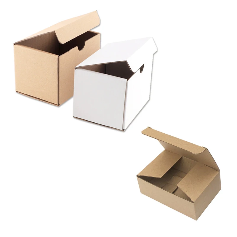 20Pcs/lot White/Brown Paper Boxes Gift Box Packaging Party Favor Box Corrugated Kraft Paper Packaging Mailers Small Shipping Box