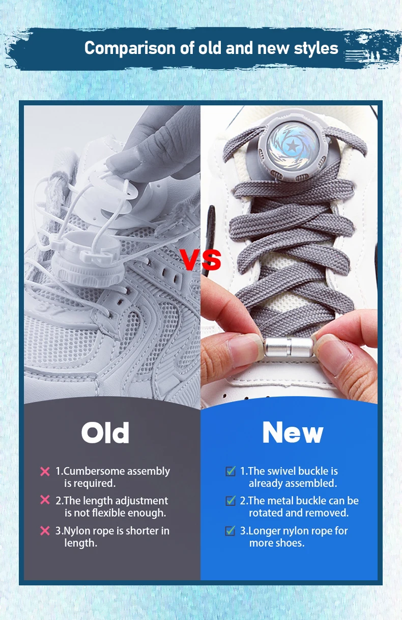 Automatische Schnürsenkel ohne Binden mit drehbarer Schnalle für Freizeitschuhe, flache Schnürsenkel für Erwachsene und Kinder, einfache Schnürsenkel für Sneaker. – Detail 5