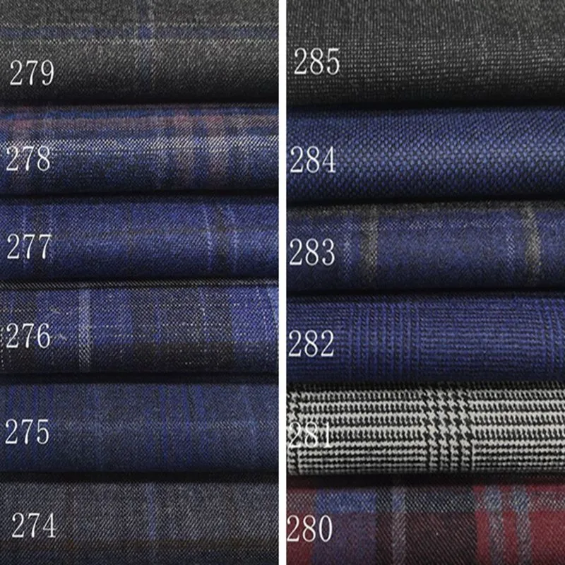 Wool plaid clothing fabric autumn and winter suit pants coat vest trench