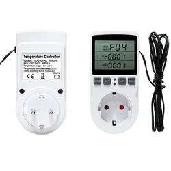 16A AC 110V~230V Thermostat Digital Temperature Controller Socket Outlet With Timer Switch Sensor Probe Heating Cooling Charger