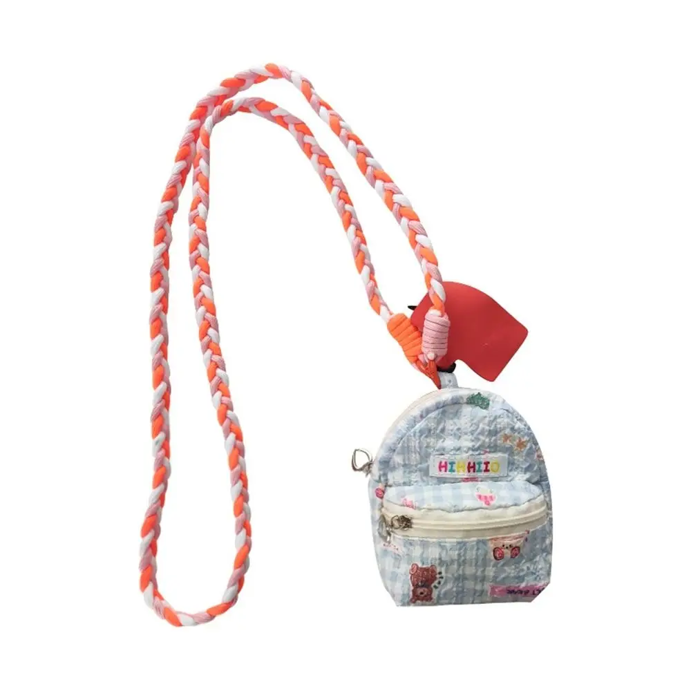 

Повседневный холщовый Кошелек для монет, милый мини-рюкзак с леопардовым принтом и подвеской в Корейском стиле, маленькая сумка для хранения с сердцем для девушек