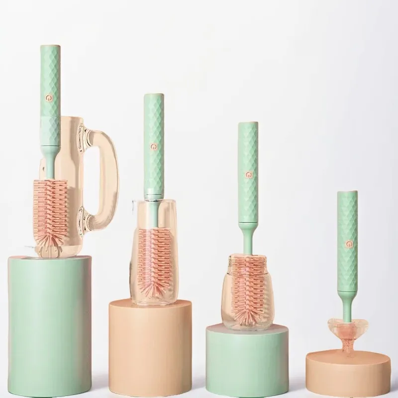 

Electric Silicone Bottle Brush 360 Degree Rotating Baby Pacifier Cup Pacifier Cleaning Brush Set with 1200mAh Lithium Battery