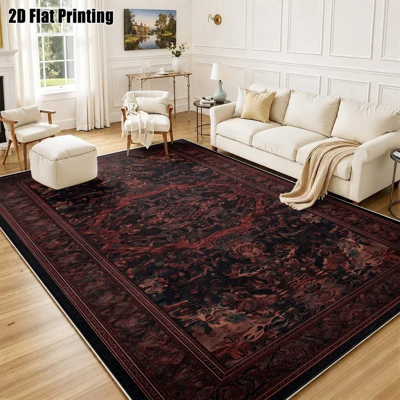 1Pc European Palace Retro Carpet, Bohemian Style Decorative Rug for Living Room, Bedroom, Dining Room, Bedside, Indoor and Outdoor Patio, Home Decor Accessories