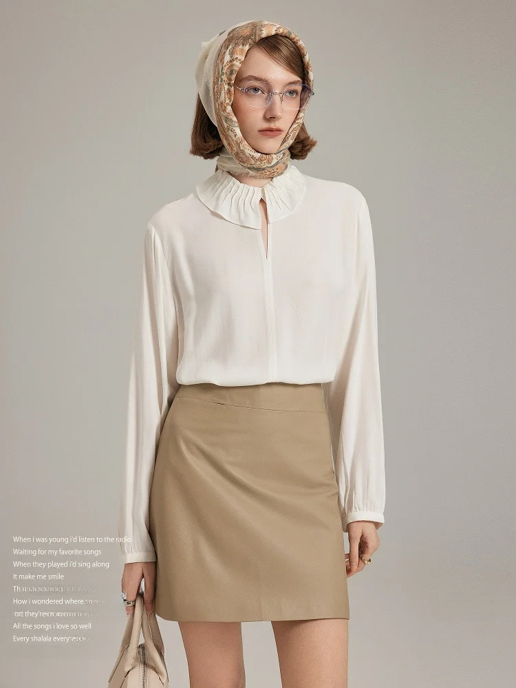 

Элегантная повседневная интеллектуальная блузка свободного кроя с кружевной отделкой из хлопка для женщин, модная коллекция Весна 2024