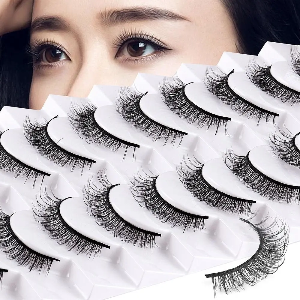 10 paia di ciglia finte naturali morbide Ciglia finte Cat Eye Look Ciglia corte Ciglia Manga