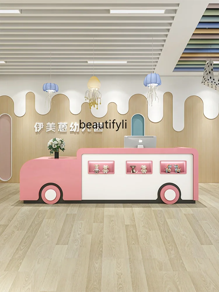 

Education School Cartoon Children's Clothing Front Desk Education Training Institution Reception Cashier