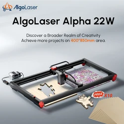 AlgoLaser Alpha 22W Laser Engraving Machine Large Size Space 40X400cm/40*85cm Business Machine Air Assist  WIFI App offline Work