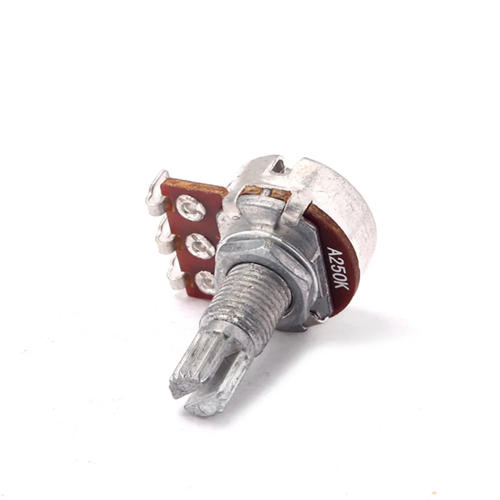 

250K Ohm Audio Potentiometers A250K Solder Lugs Mini Control Pot Long Knurled Split Shaft For Guitar Volume Tone Amp