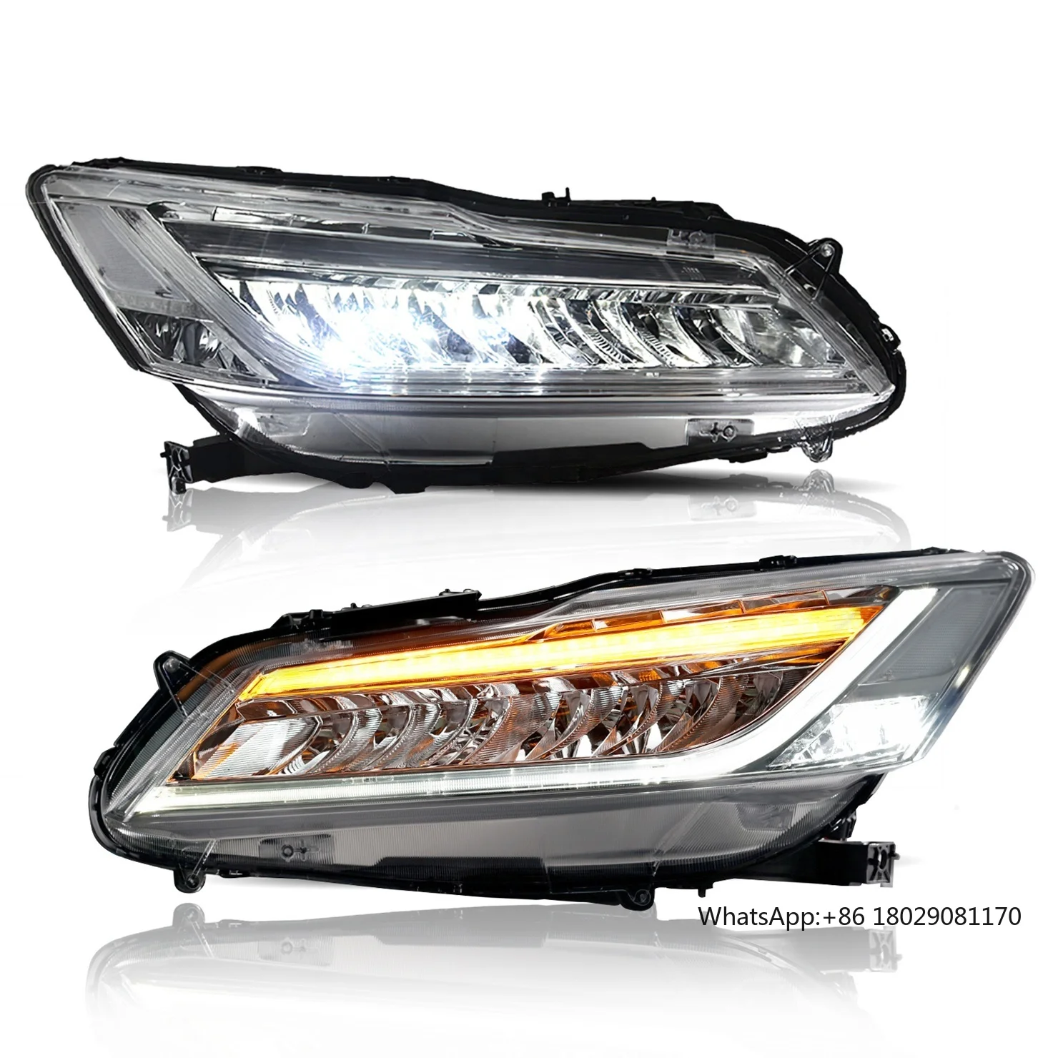 FDS hot selling auto Full LED Headlights For Honda Accord  2013-2017 Head lights head lamps plug and play