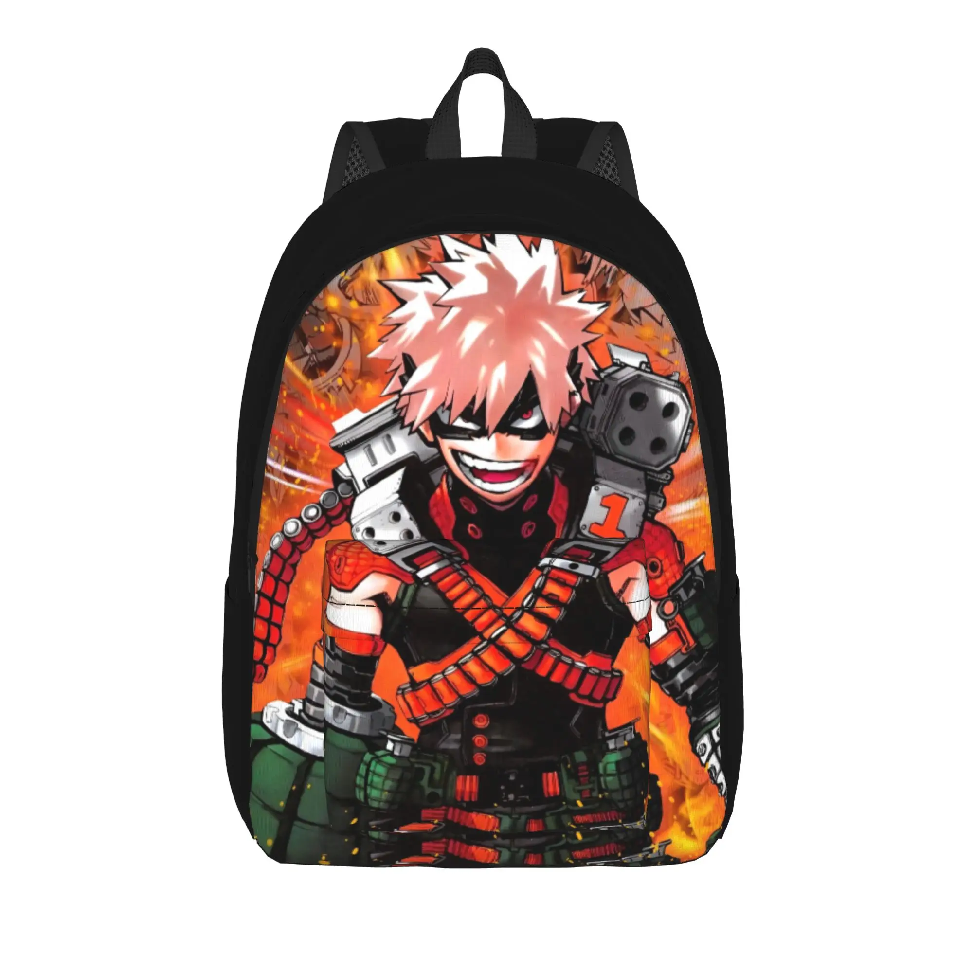 MHA Backpack for Men Women Cool High School Work Daypack Bakugou Metal Poster Laptop Computer Shoulder Bag Lightweight