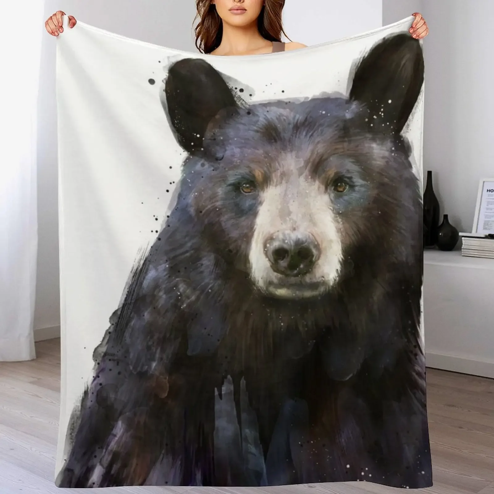 Black Bear Throw Blanket Cute Retros Extra Large Throw Blankets