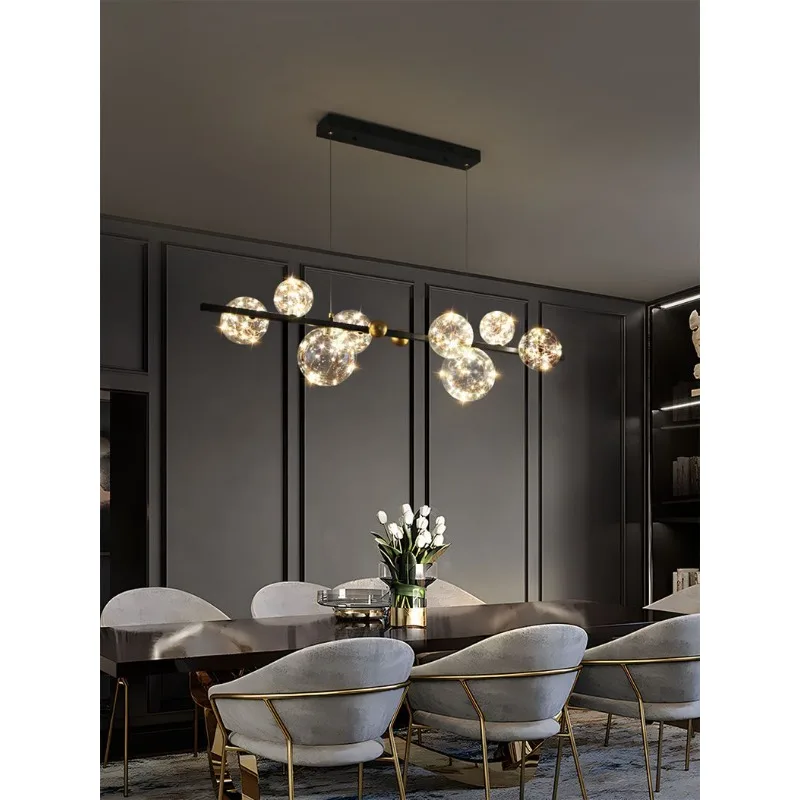 Nordic Modern Simple Starry Sky Chandelier Luxury Creative Long Strip Pendant Light for Dining Room Lamp Ceiling Light Led Lamp