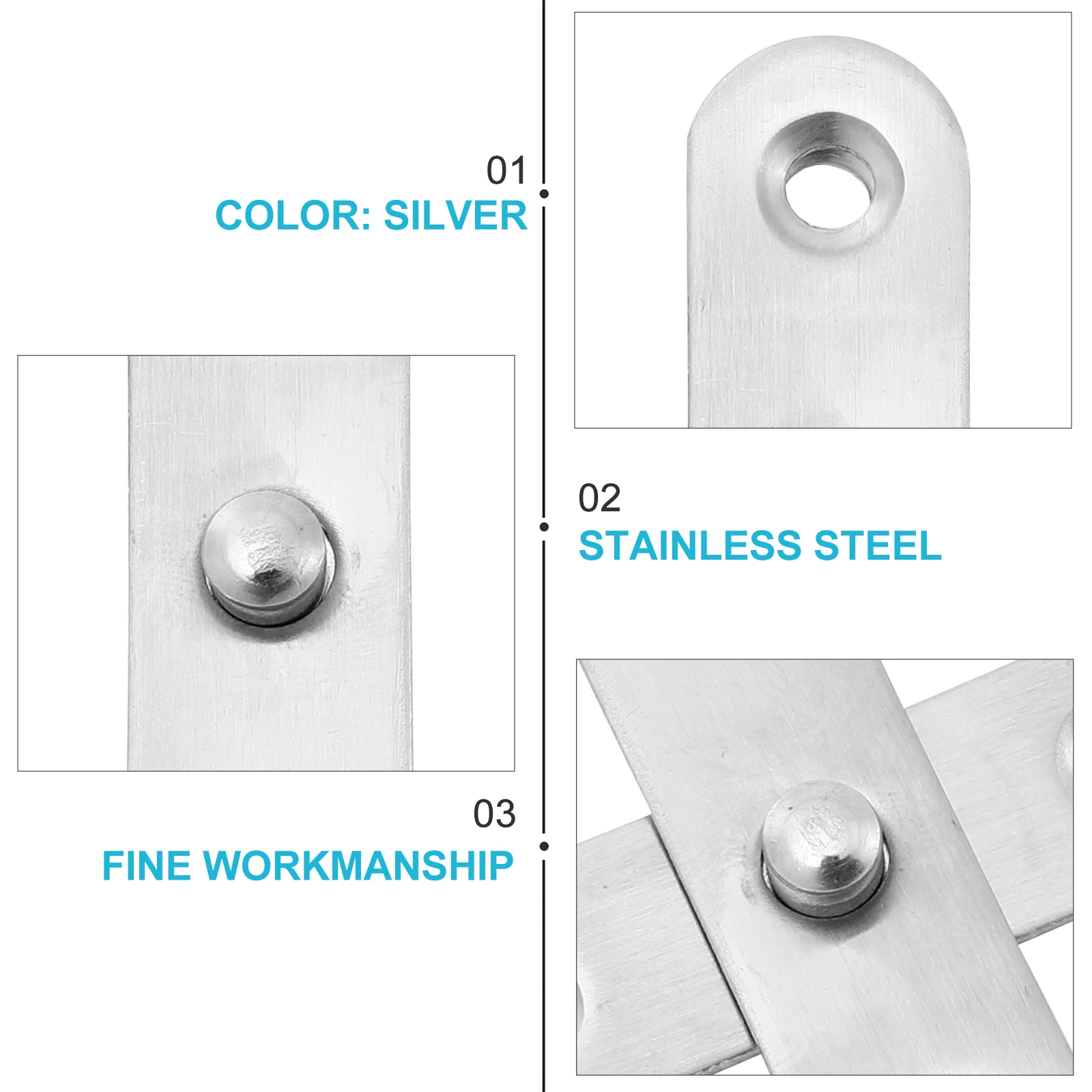 

6pcs Stainless Steel Hidden Hinges Durable Safe Excellent Rotation Pivot Adjustable Home Revolving Door Hinge Gift