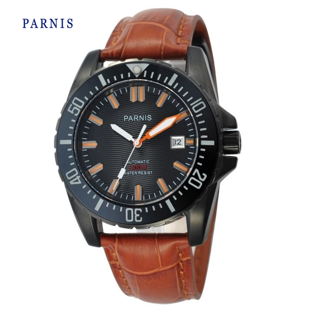 

Parnis 44MM Luxury Automatic Diver Watch Waterproof 200m Stainless Steel Mechanical Men's Watches Sapphire Glass With Box Gift