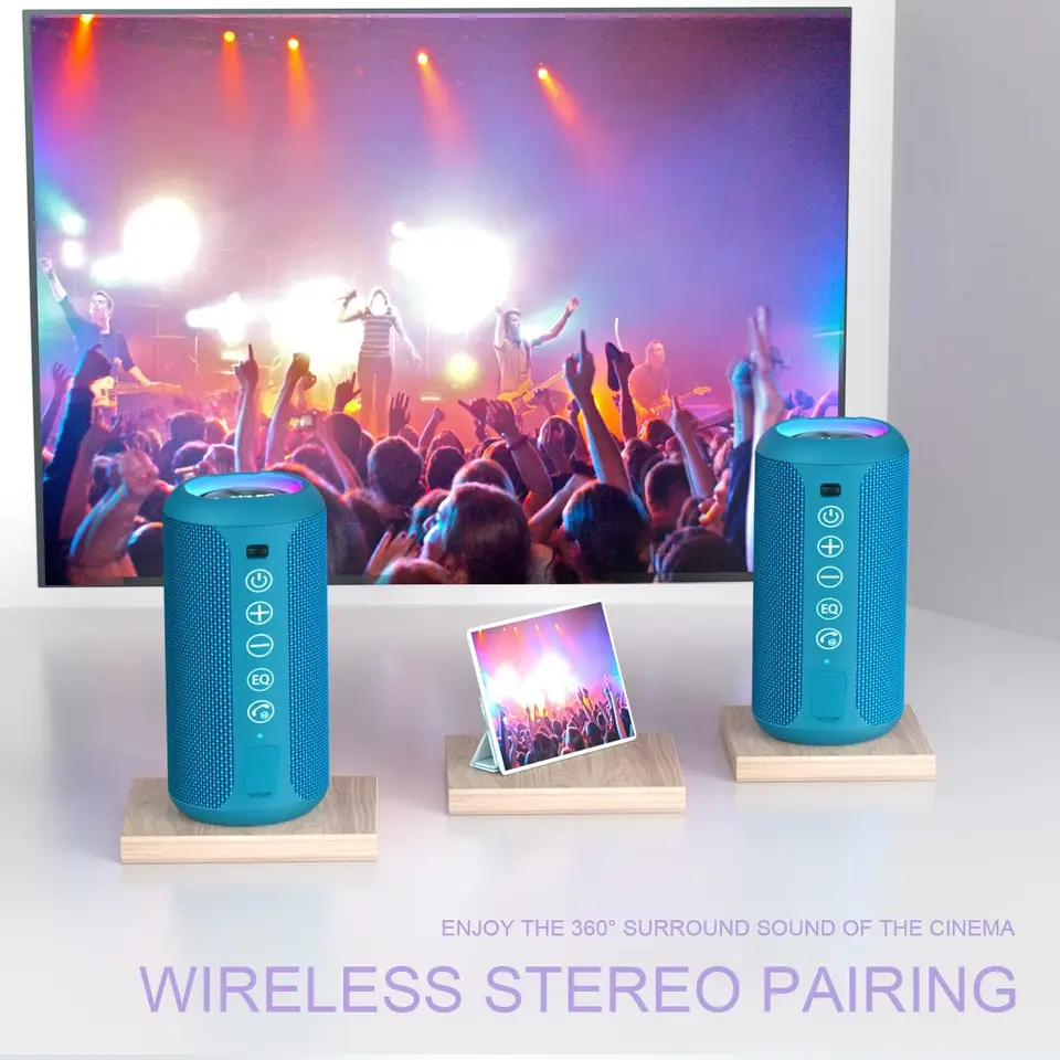 Ortizan-ポータブルBluetoothスピーカー,低音ブースト付きスピーカー
