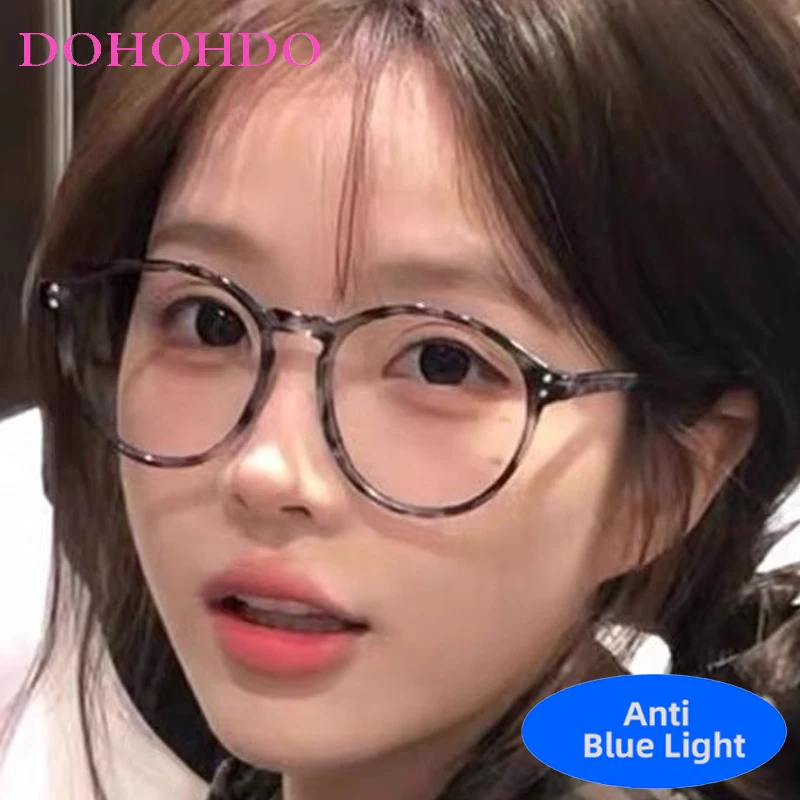 

Retro Classic Round Frame Rivets Decoration Glasses Women Men New Brand Designer Computer Anti-Blue Light Glasses Ladies Очки