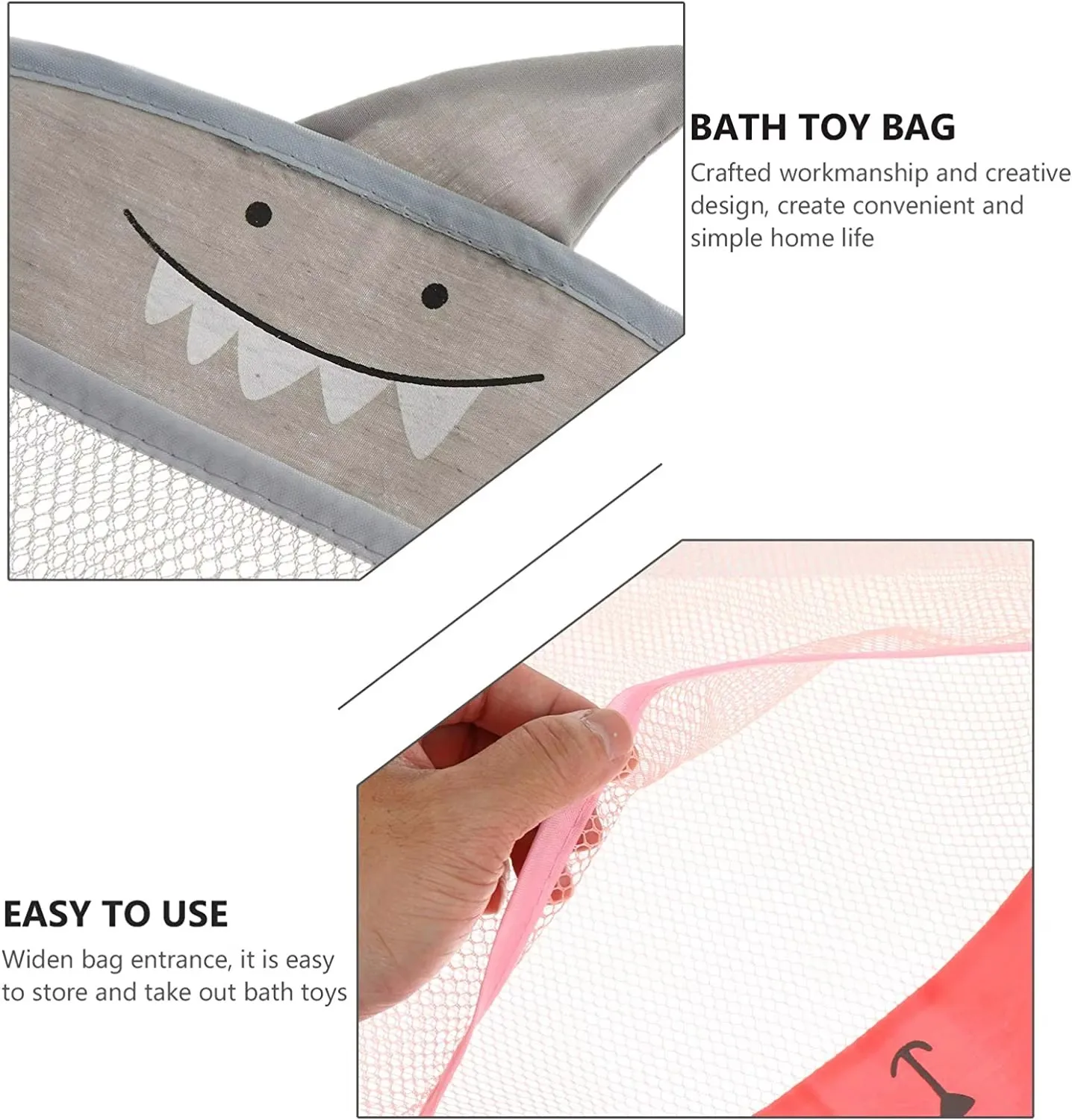Hanging Bath Toy Storage Quick Dry Net Basket Mesh Bag Bathroom Organizer Bathtub Game Toy Holder Shower Caddy for Kids Toddler image 6