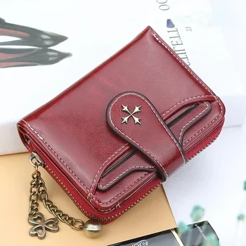 Women Wallets and Purses PU Leather Money Bag Female Short Hasp Purse Small Coin Card Holders Blue Red Clutch New Women Wallet 3