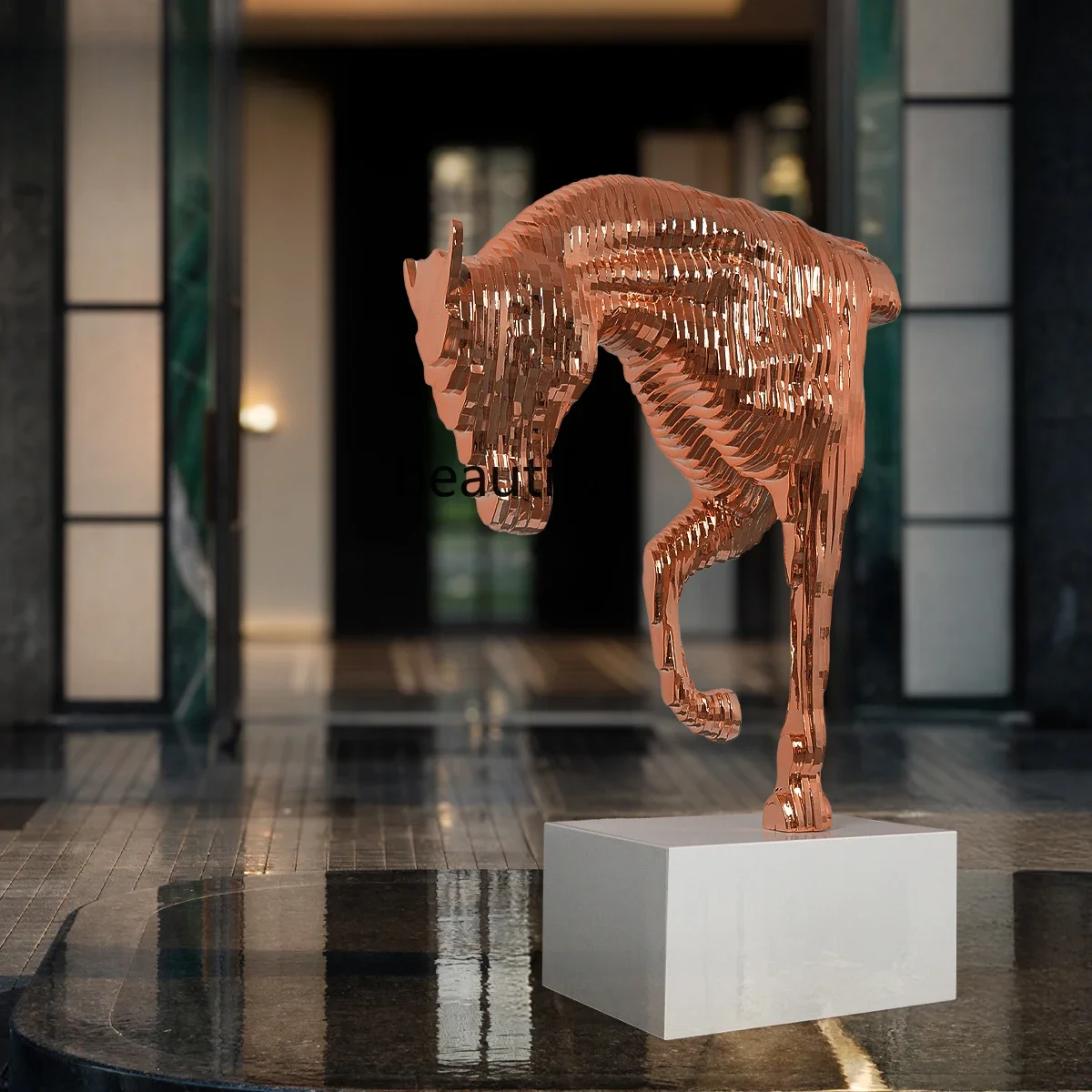 Hotel Lobby Club Sales Department Matou Sculpture Hall Entrance Aisle Floor Ornament Creative Home Crafts