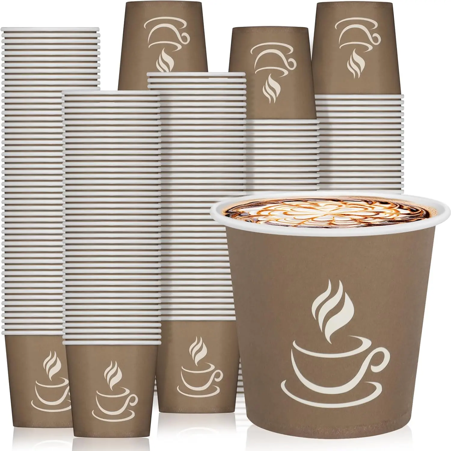 

4 oz Paper Coffee Cups - 500 Pack Paper Espresso Cups, Disposable Coffee Cup, Small Paper Cup for Hot or Cold Beverage,