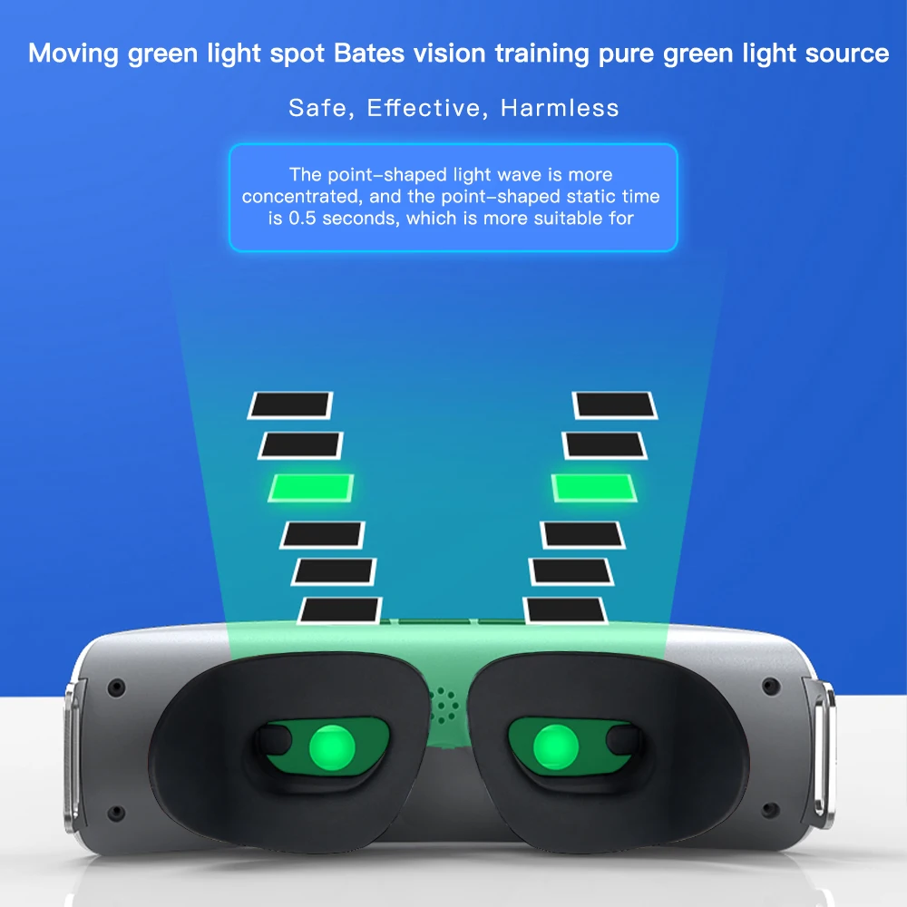 

Optics 3D Eye Massager EMS Acupressure Vision Recovery Training Device Child Restore Myopia Glasses Green Light Eye Protection