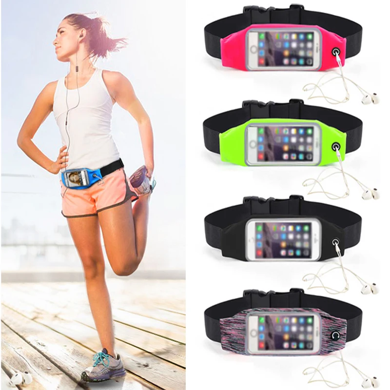 Mobile Phone Belt Bag for Running Jogging Touch Screen Run Jog Bag Gym Waterproof Women Sports Smartphone Waist Fanny Pack Bag