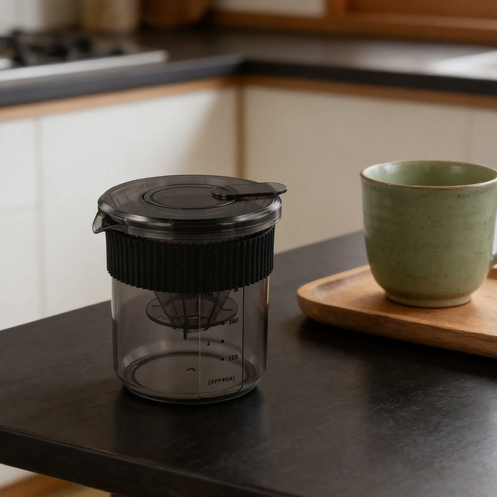 Portable 3-in-1 Coffee Dripper Set Combining Hand Pour Over Pot Filter and Measuring Spoon for Consistent Brews