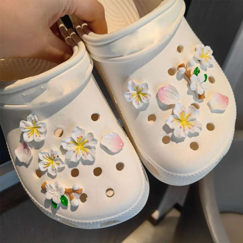 Fresh Flower DIY Shoe Charms for Clogs Sandals Decorations Charms Accessories Cute Girls Shoes Decor Kids Shoe Designer