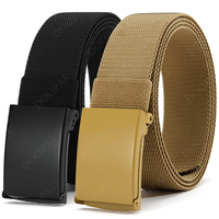 Men Female Belts Military Nylon Adjustable Belt Outdoor Travel Tactical Waist Belt with Plastic Buckle for Pants 125cm