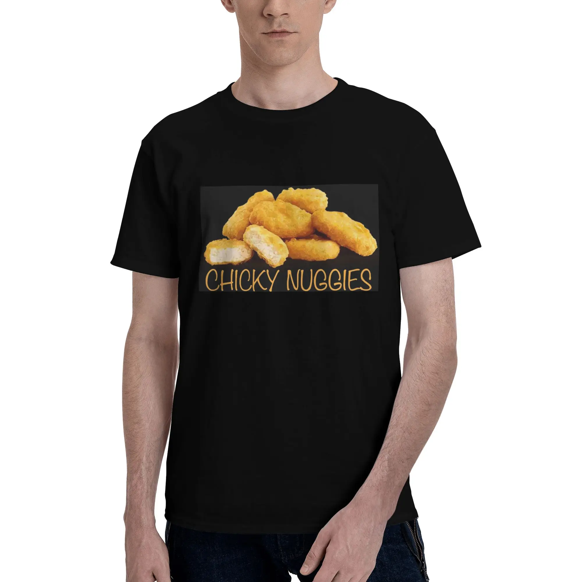 

Tasty Chicken Nuggets 100% Cotton T-Shirt Men's Funny T Shirts Men Round Neck Short Sleeve S-6XL